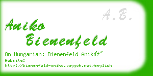 aniko bienenfeld business card